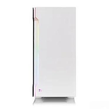 Ostali kompjuterski delovi: PC kućište – mid‑tower, belo sa bočnom kaljenim staklom i RGB linijom — 14