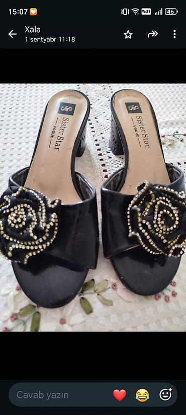 tərlik: Sister Star Vogue qadın açıq burunlu terliklər - Rəng: qara, laklı — 3