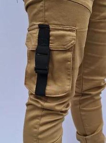 Ostala muška odeća: Muške cargo pantalone – bež/karamel boja - Kroj: slim/skinny nogavice — 11