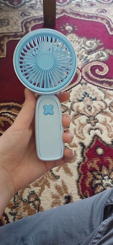 baş maşınkası: Daşınan mini ventilyator – mavi rəngdə, əl tipli model — 2