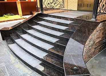 Лестницы из гранита, мрамора: Обожженный граниты на лестницы и глянцевые💯 ангола блек гранит Самый — 2