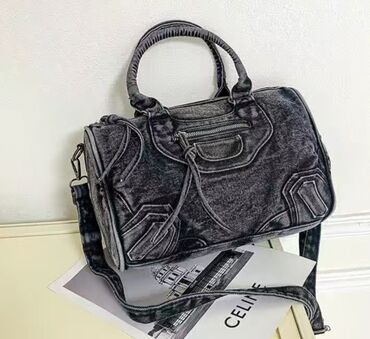 продаю спортивную сумку: Сумка с мягкой фактурой (эффект «варёного» денима/велюра) в графитовом lalafo.kg да продаю спортивную сумку: Сумка с мягкой фактурой (эффект «варёного» денима/велюра) в графитовом