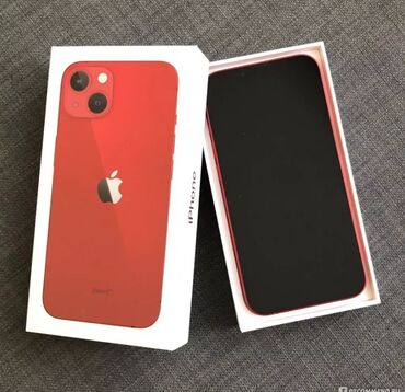 режим 13 с: IPhone 13, Б/у, 128 ГБ, Красный, Наушники, Зарядное устройство, Защитное стекло, 85 %