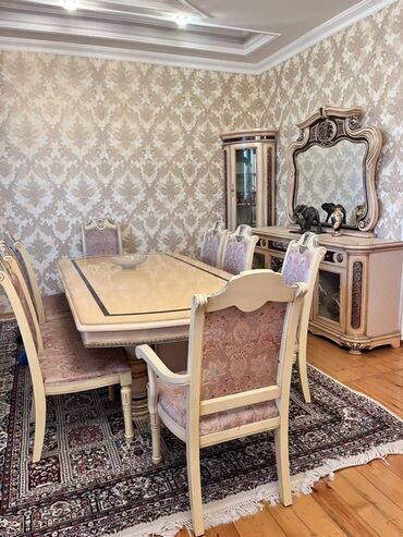 купить круглый стол в баку: Для гостиной, Нераскладной, Прямоугольный стол, 8 стульев at lalafo.az купить круглый стол в баку: Для гостиной, Нераскладной, Прямоугольный стол, 8 стульев