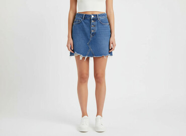 spódnice z eko skóry rozkloszowane: Bershka, Women`s skirt, size 2XS