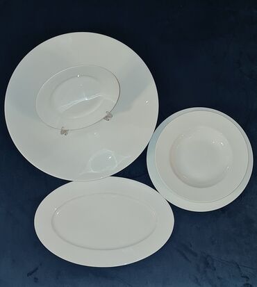 столовый набор цептер на 12 персон: Столовый набор посуды- ENZO DE GASPERI-белый фарфор -12 больших