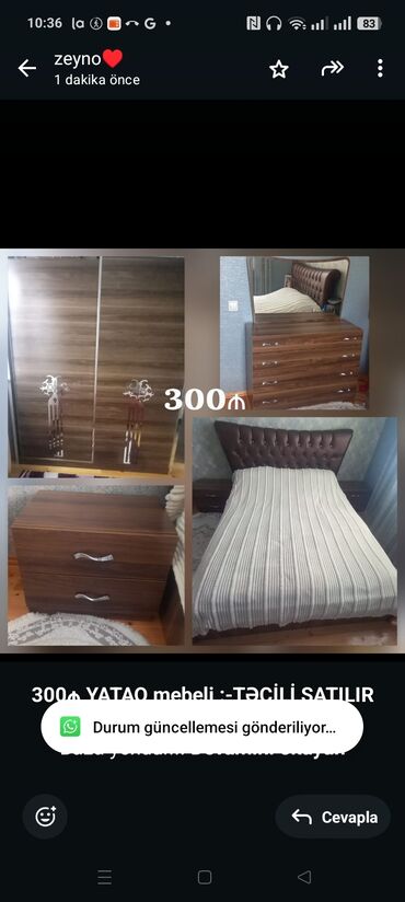 Mətbəx mebeli: *300₼ YATAQ mebeli :-TƏCİLİ SATILIR*‼️ Baza yoxdur Ünvan:-ramana