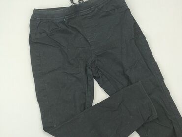 czarne legginsy damskie z wysokim stanem: Material trousers, S (EU 36), condition - Good