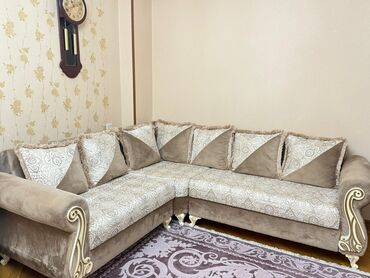 islenmis metbex divanlari: Угловой диван, Б/у, Раскладной, С подъемным механизмом, Ткань, Нет доставки