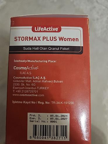 koftalar 2024: LifeActive STORMAX PLUS Women – suda həll olan qranul paket 35 ədədi — 2