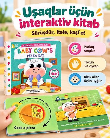 oyuncaq barbie: Interaktiv uşaq kitabı – Baby Cow’s Pizza Day - Push, pull, slide — 1
