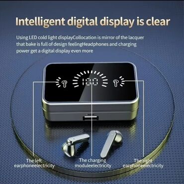 Другие аксессуары для мобильных телефонов: Беспроводные наушники TWS с LED-дисплеем, шумопонижением, сенсорным