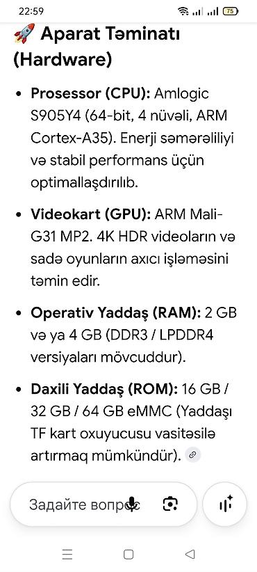tv bix: İşlənmiş Smart TV boks 2 GB / 16 GB, Android, Ünvandan götürmə — 6