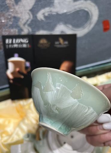 cay: Çay dəsti, rəng - Yaşıl, Keramika, 6 nəfərlik — 3