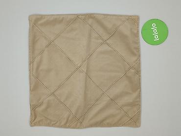 obrus tablecloth: Beżowa poszewka dekoracyjna na poduszkę - Wzór: przeszycia tworzące — 2