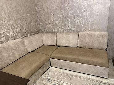 Divanlar: Künc divanı – iki rəngli, yumşaq parçalı - Forma: L-şəkilli künc — 1