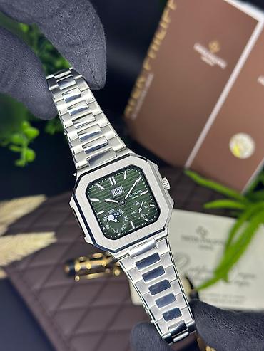 3d saat: Patek Philippe üslubunda zərif, kvadratvari bezelə sahib polad qol — 1