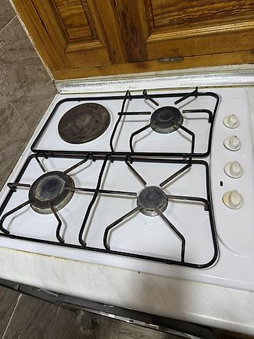 metbex peci: Qaz-elektrik plitə - 4 gözlü: 3 qaz ocağı + 1 elektrikli disk — 1