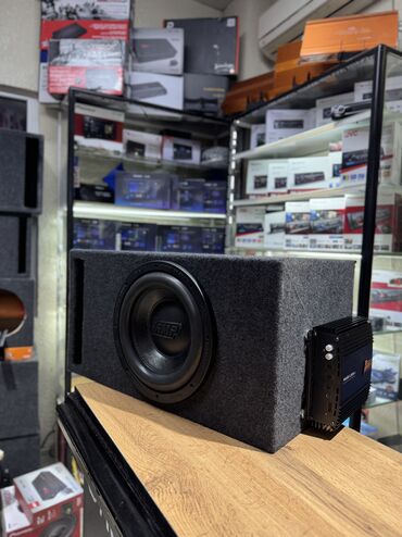 Сабвуферы для авто: Сабвуфер AMP. В сборе . Моноблок с выносным регулятором баса в салон — 2