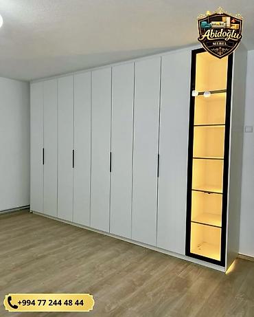 vitrin dolab: Yeni, 6 qapı, Güzgülü, Ağ, Açılan, Düz dolab — 2