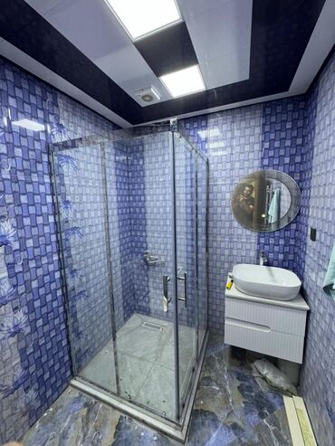 Ножи: Şüşə duş kabinası – komplekt - Ölçü: təxmini 90x90 sm kvadrat planlı