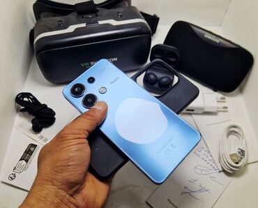 Redmi: Redmi, Redmi Note 13, Б/у, 256 ГБ, цвет - Голубой, 1 SIM, eSIM, 2 SIM — 2