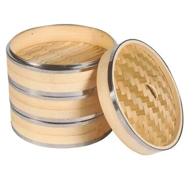 Кастрюли: Мантоварка деревянная из бамбука диаметр 50 см 5 штук и одна крышка