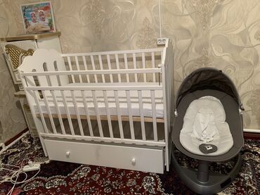 кровати двухместный: Детская кроватка + шезлонг-качалка для новорождённого. Кроватка: -