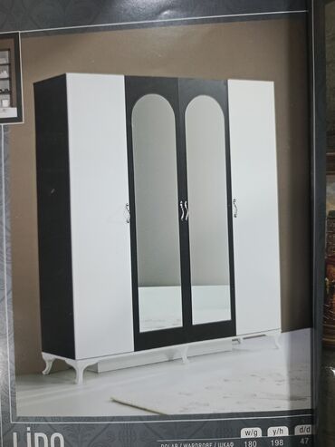 подвесные шкафы в спальню: Açılan, 4 qapılı Düz dolab, Qarderob, paltar dolabı