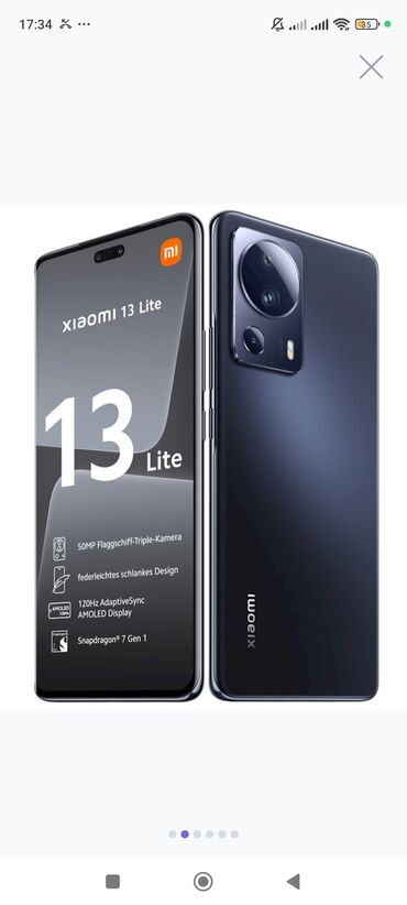 xiaomi 13 ultra kontakt home: Xiaomi 13 Lite, 128 GB, rəng - Qara