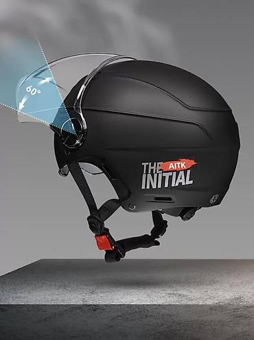 Шлемы: Городской мотоциклный, велосипедный/электросамокатный шлем с визором — 1