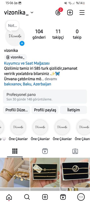 qızıl kamplekt: Dəstə daxildir: Muncuq, Sarı qızıl, 585 Əyar