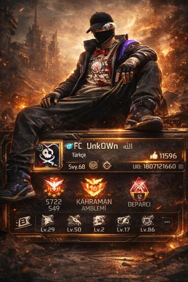 Video oyunlar üçün aksesuarlar: Məhsul: Free Fire/Free Fire MAX oyun hesabları (premium profillər) — 2