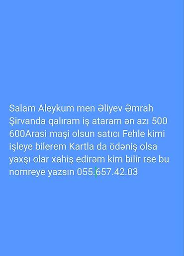 fəhlə işi 2025: Satış məsləhətçisi, Kişi, Təcrübəsiz — 1