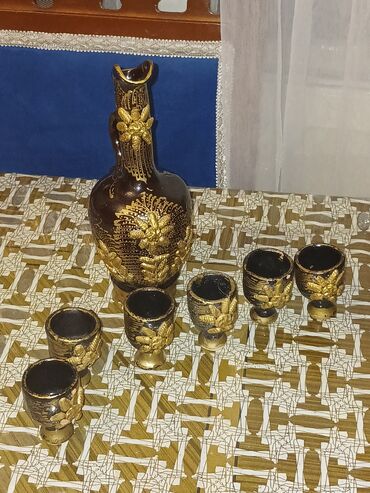 Mətbəx aksesuarları: Çay dəsti, rəng - Qızılı, 5 nəfərlik