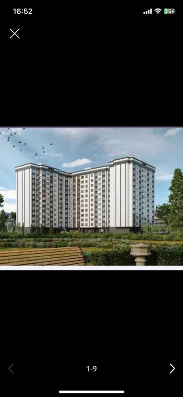 купить квартиру в строящемся доме: 1 бөлмө, 39 кв. м, Элитка, 10 кабат, ПСО (өзү оңдоп түзөтүп бүтүү үчүн)