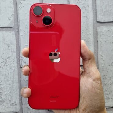 IPhone 13, Б/у, 256 ГБ, Красный, Наушники, Зарядное устройство, Защитное стекло, 87 %