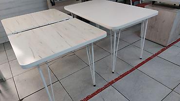 study table: Стол "Бабочка" с металлическими ножками Длина: 130/190 см Ширина: 80 — 9