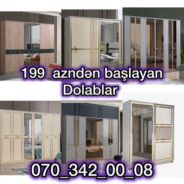 güzgülü termo: Qarderob, paltar dolabı, Yeni, 2 qapılı, Açılan, Düz dolab, Türkiyə