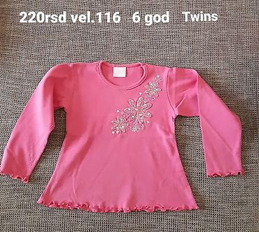 pidzame extreme intimo: Dečija roze majica dugih rukava sa okruglim izrezom. Ukrašena je — 1
