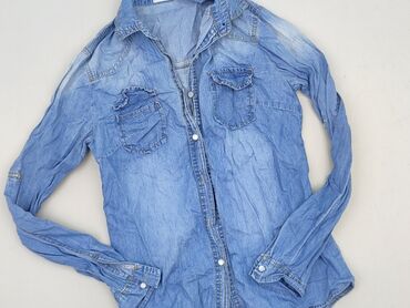 koszula z krótkim rękawem damska h m: Denim, Women`s shirt, size M (EU 38)