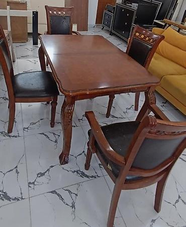 ikinci el stol stul satışı: Masa dəsti 150₼.4 oturacaqlıdır.2si kreslo model.Ölçü 1 — 1