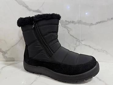 Gležnjače: Ženske zimske čizme – više modela - Topla crna čizma od brušene kože — 20