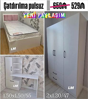 yatag taxt: Uşaq/yeniyetmə otağı üçün ağ mebel dəsti Tərkib: - Tək nəfərlik — 1