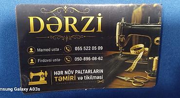 Dərzi xidməti - Hər növ paltarların təmiri və tikilməsi - Ölçüyə