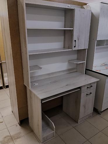 дубовая: Компьютерный стол со стеллажом и надстройкой Функциональная рабочая — 1