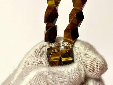 qizil tesbeh: Təsbeh – Təbii Pişik gözü (Tiger’s Eye) daşından - Material: faset — 6