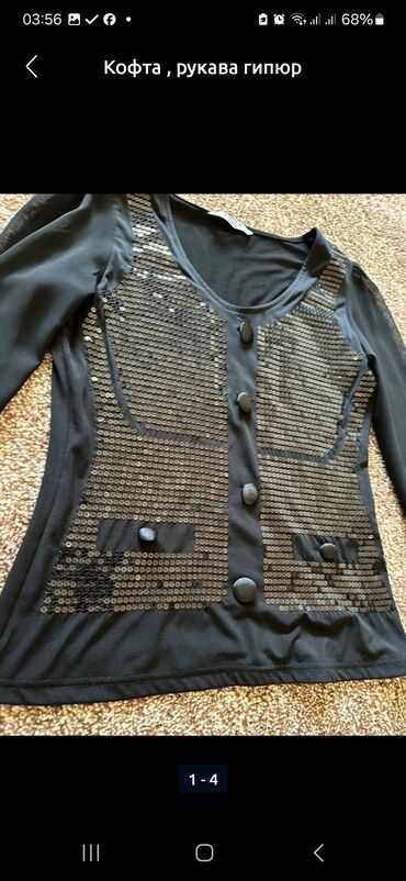 Рубашки: Кофты разные - 3 штуки . 1 -44-46 размер, джинсовые платье. 46-48 — 5