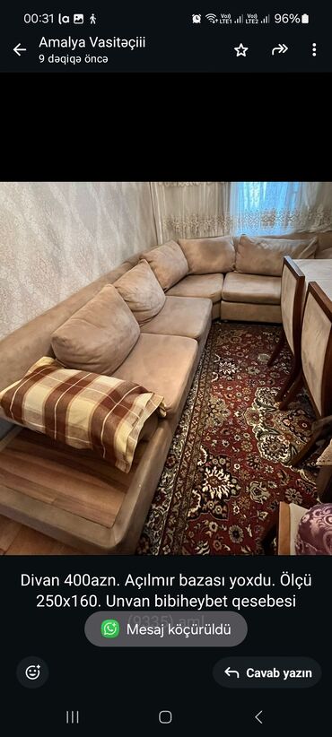 Sifarişlə divanlar: Künc divan, İşlənmiş, Açılmayan, Bazasız, Çatdırılma yoxdur