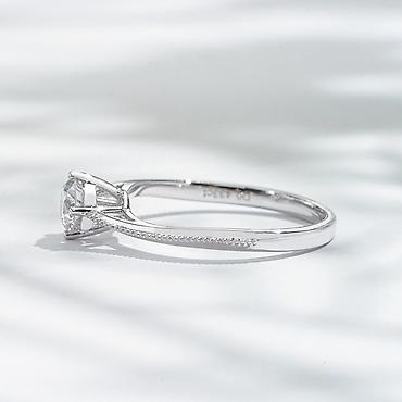 Үлпөт көйнөктөрү жана аксессуарлар: 💍 Кольцо из белого золота 750 пробы с лабораторным бриллиантом • — 4